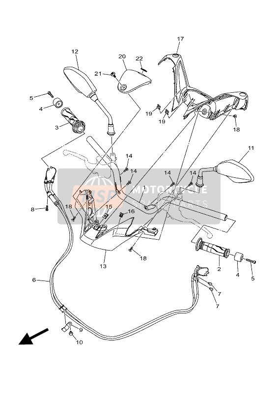 BL1F614500P0, Couvercle,  Guidon Su, Yamaha, 0